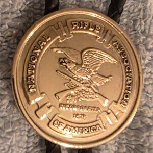 Vintage Metal Bolo Tie, Nice Brass and Silver, Montana Silversmiths, National